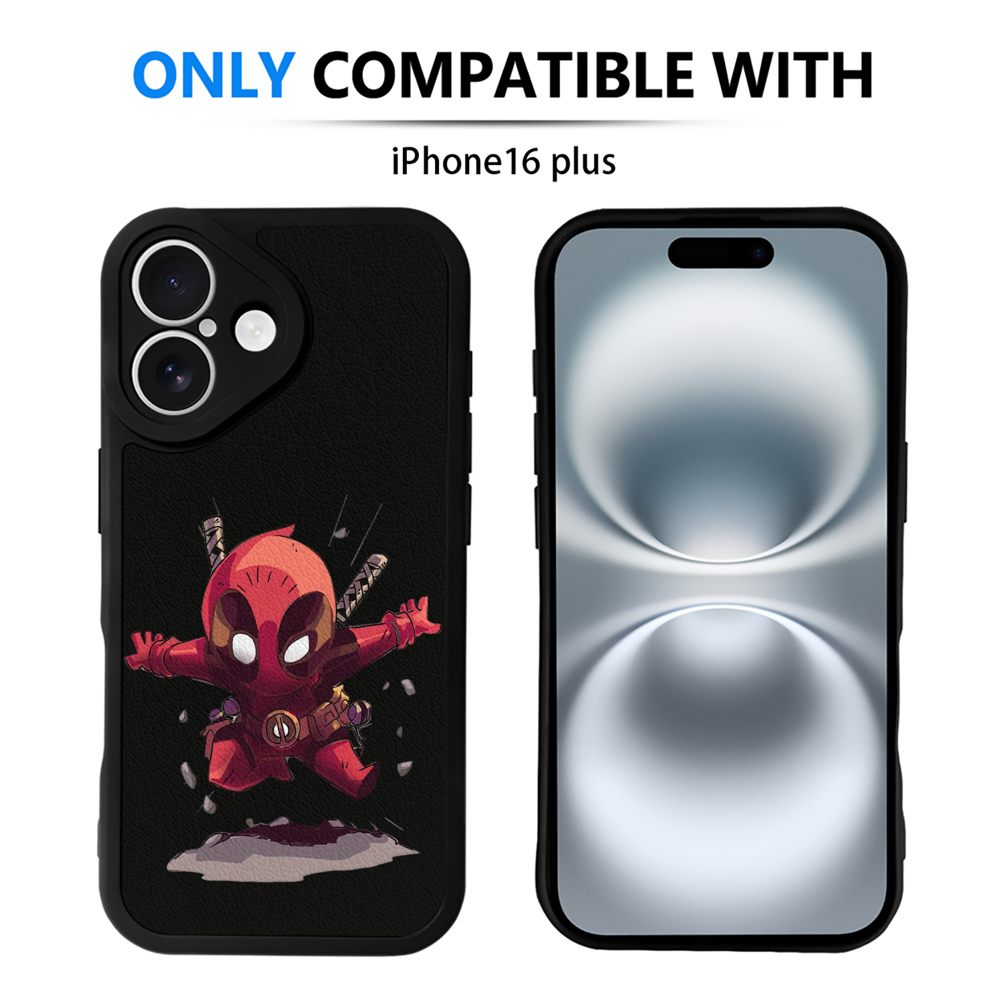 （画像用） Deadpool デッドプール 【iPhone 16シリーズ対応】シリコンスマホケース（レザー調） 材質：シリコン